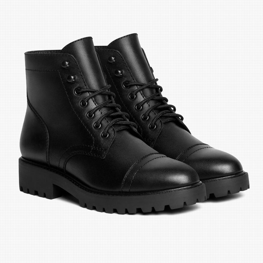 Thursday Boots Captain StormKing® レディース レースアップブーツ 黒 | UDT1098PG