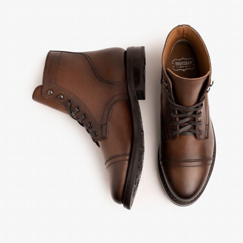 Thursday Boots Captain レディース レースアップブーツ Walnut | ZEG8271RB